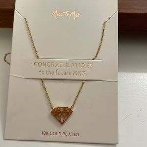 Miss to Mrs diamond necklace 18k yellow gold plated